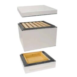Mini Hive con nutritore a cassetto, arnietta di fecondazione 6 telaini in polistirolo compatto non verniciato