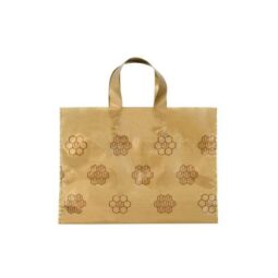 Busta regalo, color bronzo, fantasia alveare, confezione 25 pezzi, 24*18h cm
