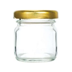 Vaso 50g, modello tondo, compreso capsula color oro, conf. 30 pezzi