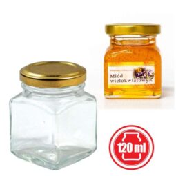 Vaso 170g (120ml) modello quadrato, compreso capsula color oro, conf. 15 pezzi