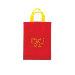 Busta regalo, color rosso, fantasia fiocchetto regalo, confezione 25 pezzi, 17*24h cm