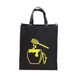 Borsa miele ecologica nera, disegno vaso miele