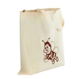 Borsa miele ecologica beige, disegno ape