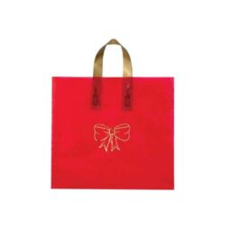 Busta regalo, color rosso, fantasia fiocchetto regalo, confezione 25 pezzi, 26*24h cm