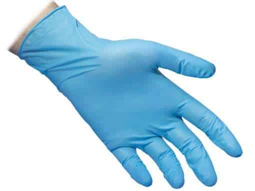 Guanti apicoltore in nitrile azzurro rinforzato, senza polvere conf. 100pz - immagine 2