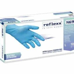 Guanti apicoltore in nitrile azzurro rinforzato, senza polvere conf. 100pz