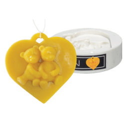Stampo per candele in silicone - PENDENTE CUORE CON ORSETTI