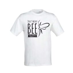 T-Shirt in cotone di alta qualit&agrave; con stampa Bee Happy