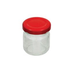Vaso 50g, modello tondo, compreso capsula color rosso, conf. 30 pezzi