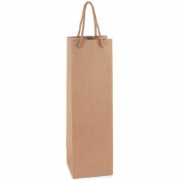 Borsa portabottiglia in carta naturale 10x11x36h