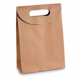 Busta in carta robusta naturale media con chiusura in velcro 19x9x26h cm