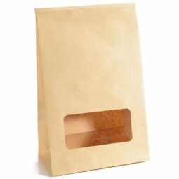 Busta carta kraft c/finestra e laccetto metallico incluso 17x9x27h cm