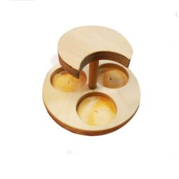Girandola porta 3 vasi da 50g in legno