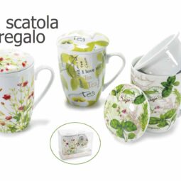 Tazza tisaniera in porcellana in scatola regalo
