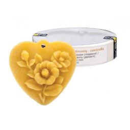 Stampo per candele in silicone - PENDENTE CUORE CON PEONIE
