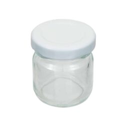 Vaso 50g, modello tondo, compreso capsula color bianco, conf. 30 pezzi