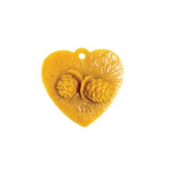 Stampo per candele in silicone - PENDENTE CUORE CON PIGNE
