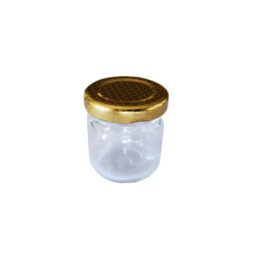 Vaso 50g, modello tondo, compreso capsula disegno alveare