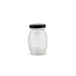 Vaso 140g (100ml) modello Bugno villico a strisce capsula nera conf. 12pz