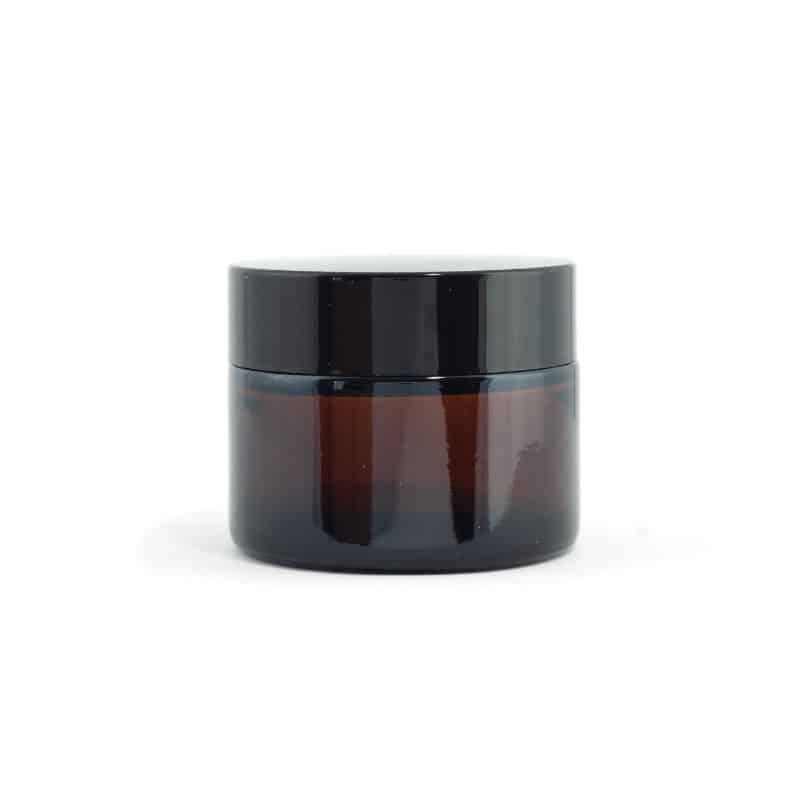 Vaso 70g (50ml) in vetro scuro con capsula nera