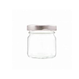 Vaso 50g, modello tondo, compreso capsula argento, conf. 30 pezzi