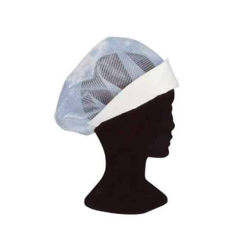 Cuffia da donna con rete cotone bianco 1pz
