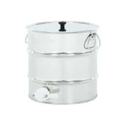 Maturatore miele inox 30 kg, maniglie, valvola in plastica, SAF