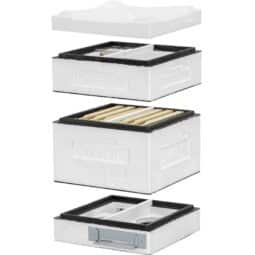 Arnia Mini Dadant CLASSIC per telai modulari, altezza: 160 mm, allevamento regine 2 nuclei, non verniciata