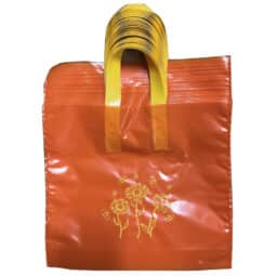 Busta regalo, color arancione, fantasia fiorellini, confezione 25 pezzi, 26*24h cm