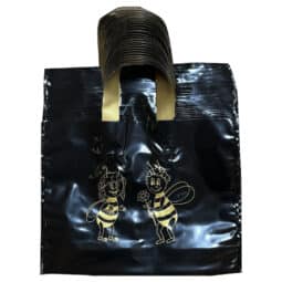 Busta regalo, color nero, fantasia api, confezione 25 pezzi, 24*18h cm
